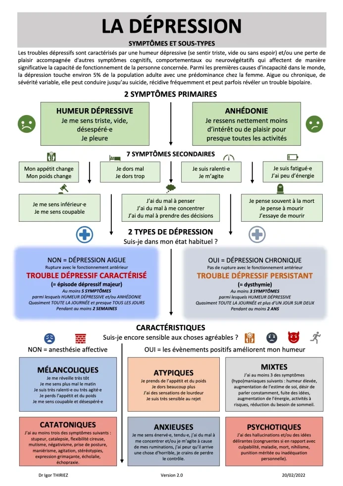 La dépression, symptômes et sous-types